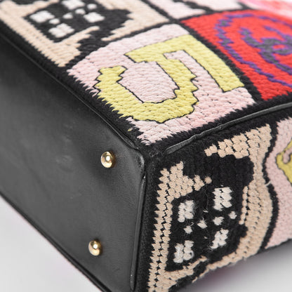 Chanel Needlepoint Precious Symbols Shoulder Bag Black 9 of 9