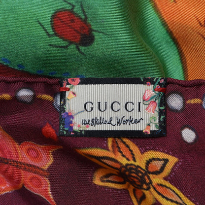 Gucci Silk Unskilled Worker Square Scarf Multicolor 7 of 7