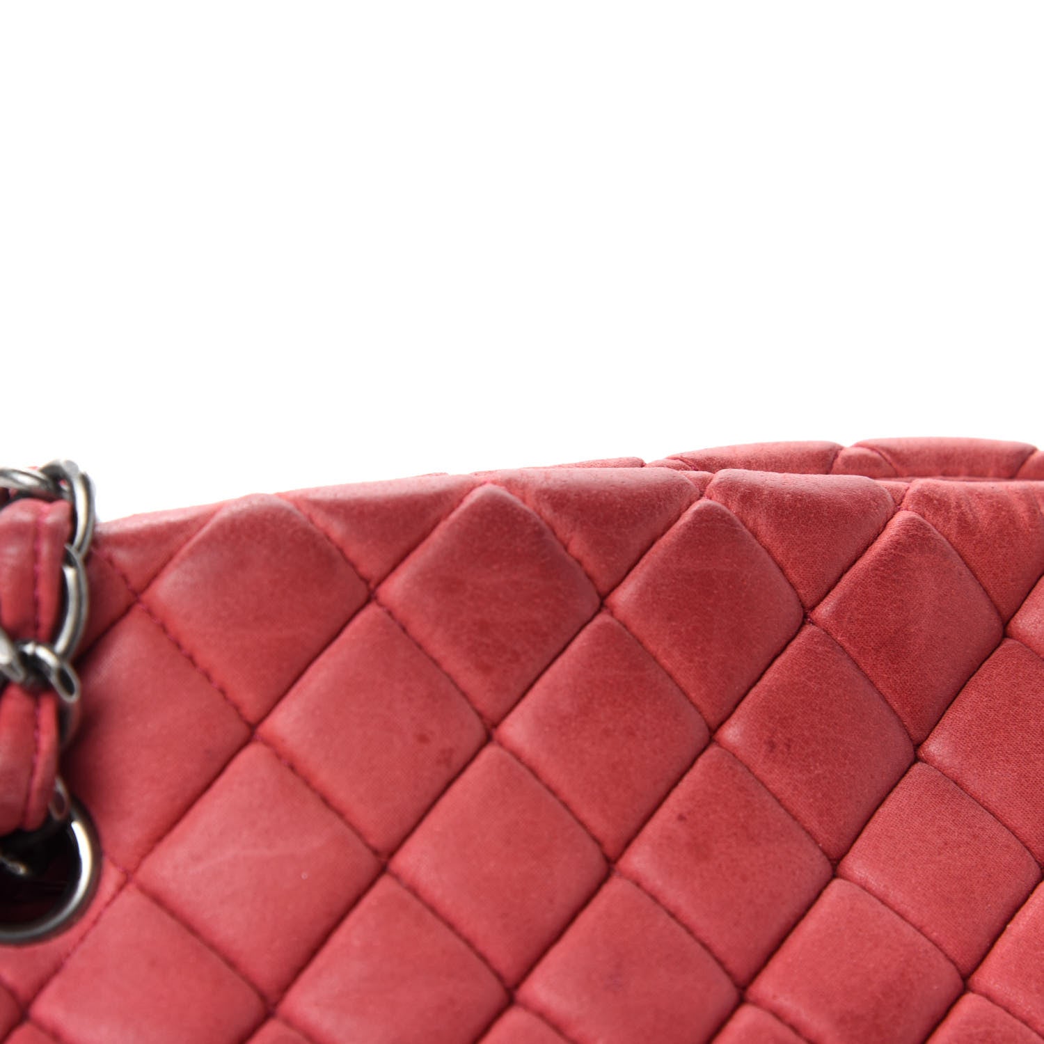 Chanel Iridescent Calfskin Quilted Large Just Mademoiselle Bowling Red 11 of 16