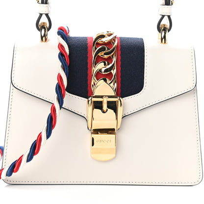 Gucci Calfskin Mini Sylvie Top Handle Bag White 7 of 9