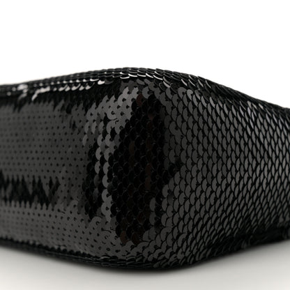 Prada Paillettes Sequin Mini Re-Edition 2000 Bag Black White 10 of 11