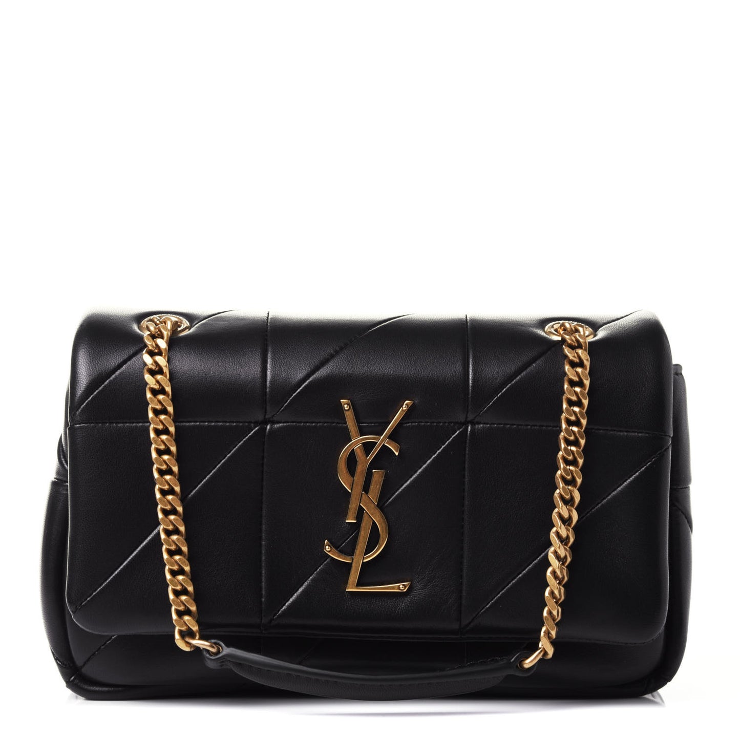 Lambskin Patchwork Monogram Small Jamie Black