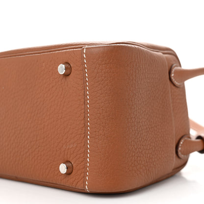Hermes Taurillon Clemence Mini Lindy 20 Gold 10 of 12