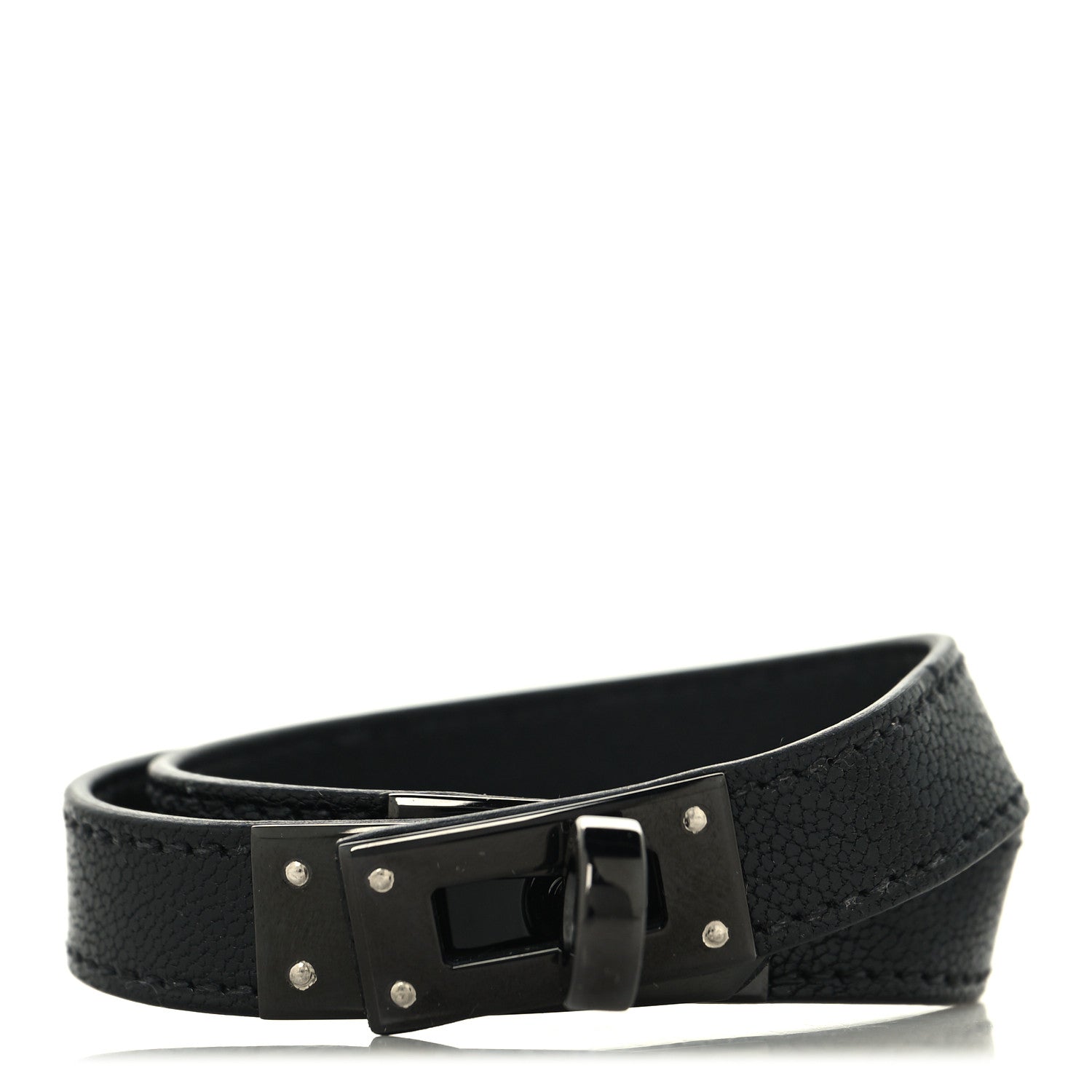 Hermes Chamkila Kelly Double Tour Bracelet T2 So Black 1 of 5