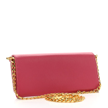 Prada Vitello Move Metal Oro Chain Wallet Peonia 3 of 11