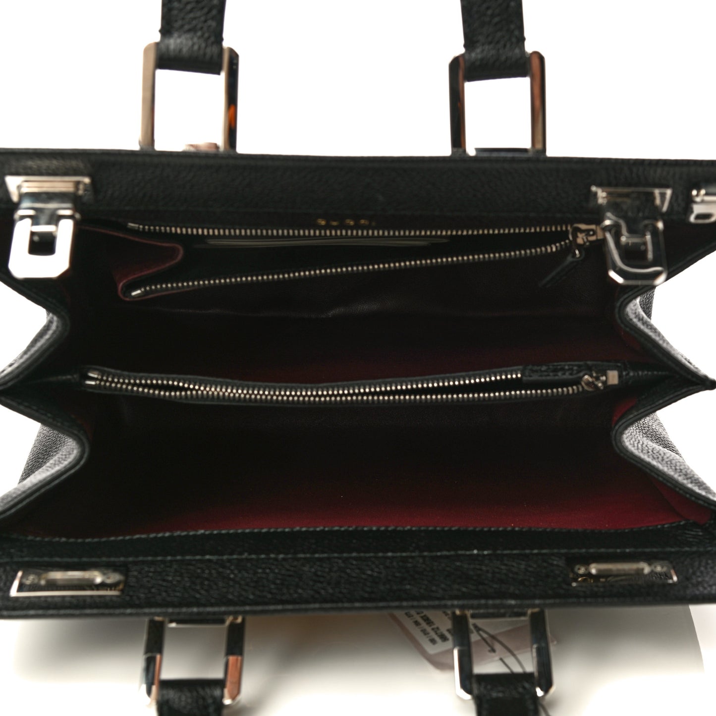 Grainy Calfskin Small Zumi Top Handle Bag Black