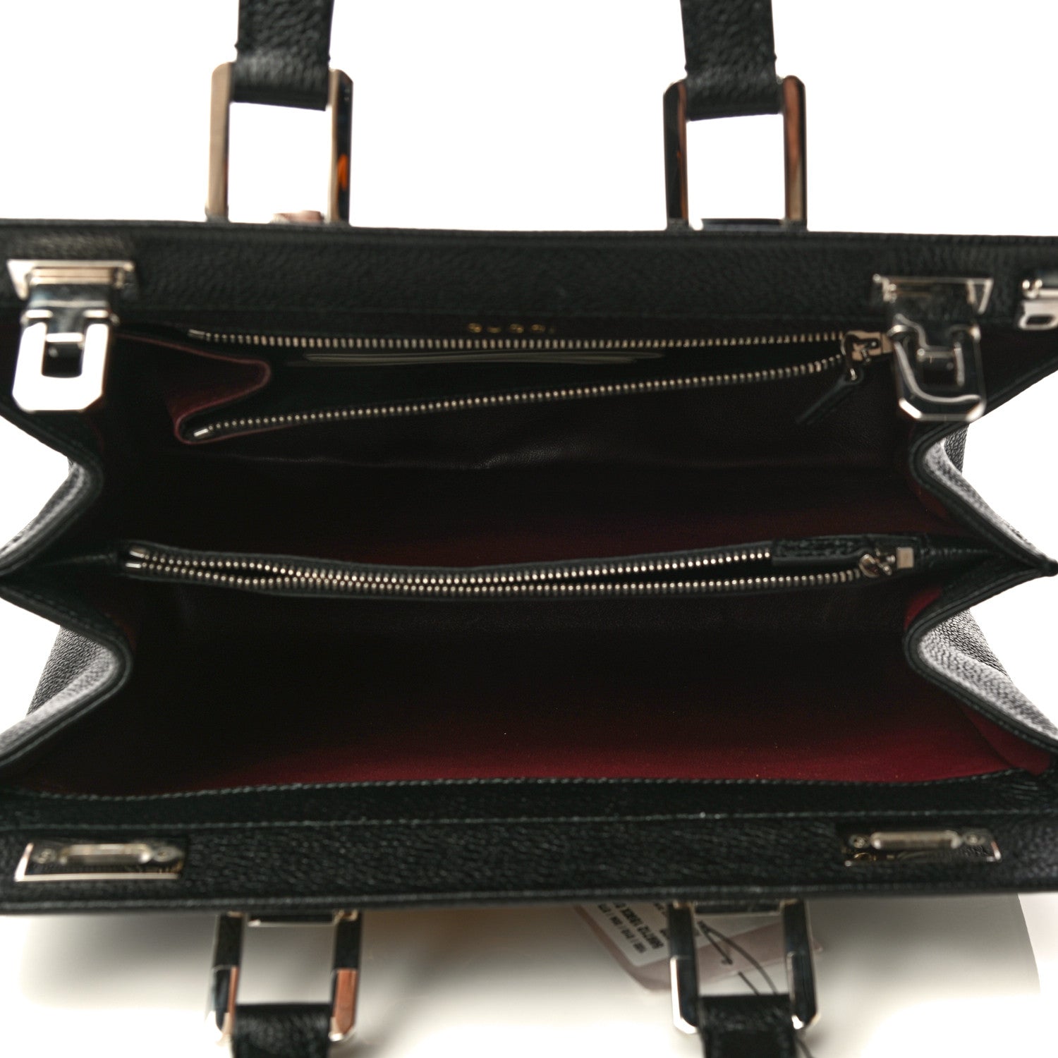 Gucci Grainy Calfskin Small Zumi Top Handle Bag Black 5 of 11