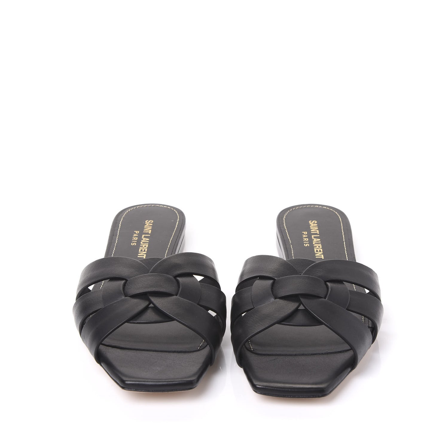 Calfskin Nu Pied 05 Slide Sandals 37 Black