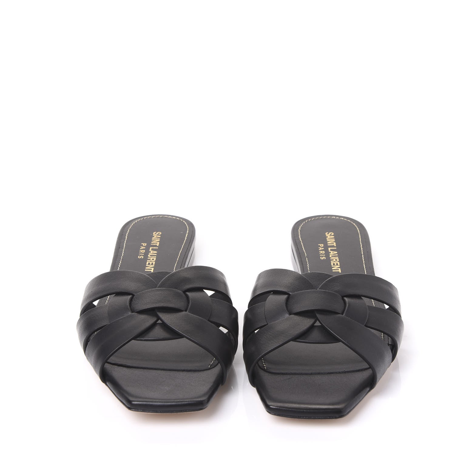 Saint Laurent Calfskin Nu Pied 05 Slide Sandals 37 Black 2 of 9