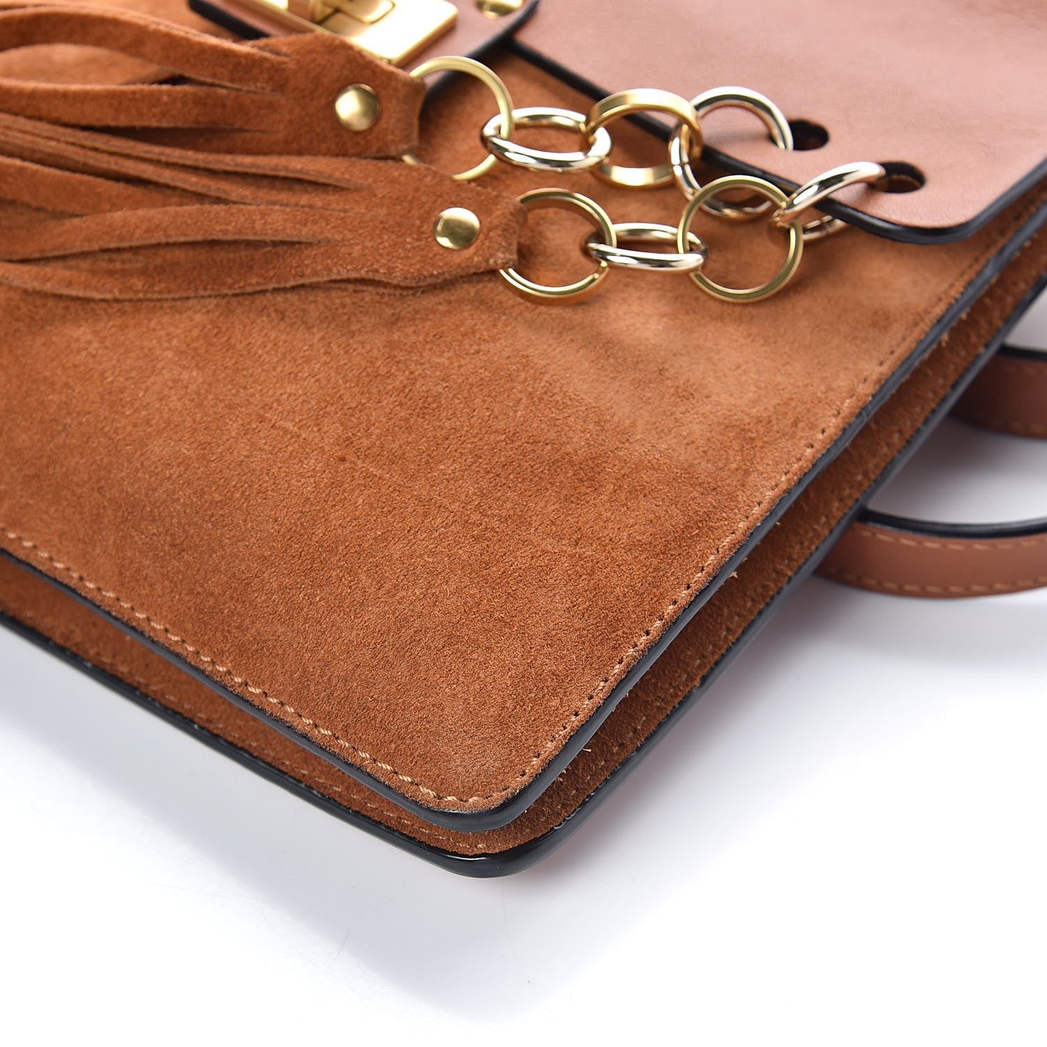 Chloe Calfskin Suede Small Jane Fringe Bag Caramel 10 of 10