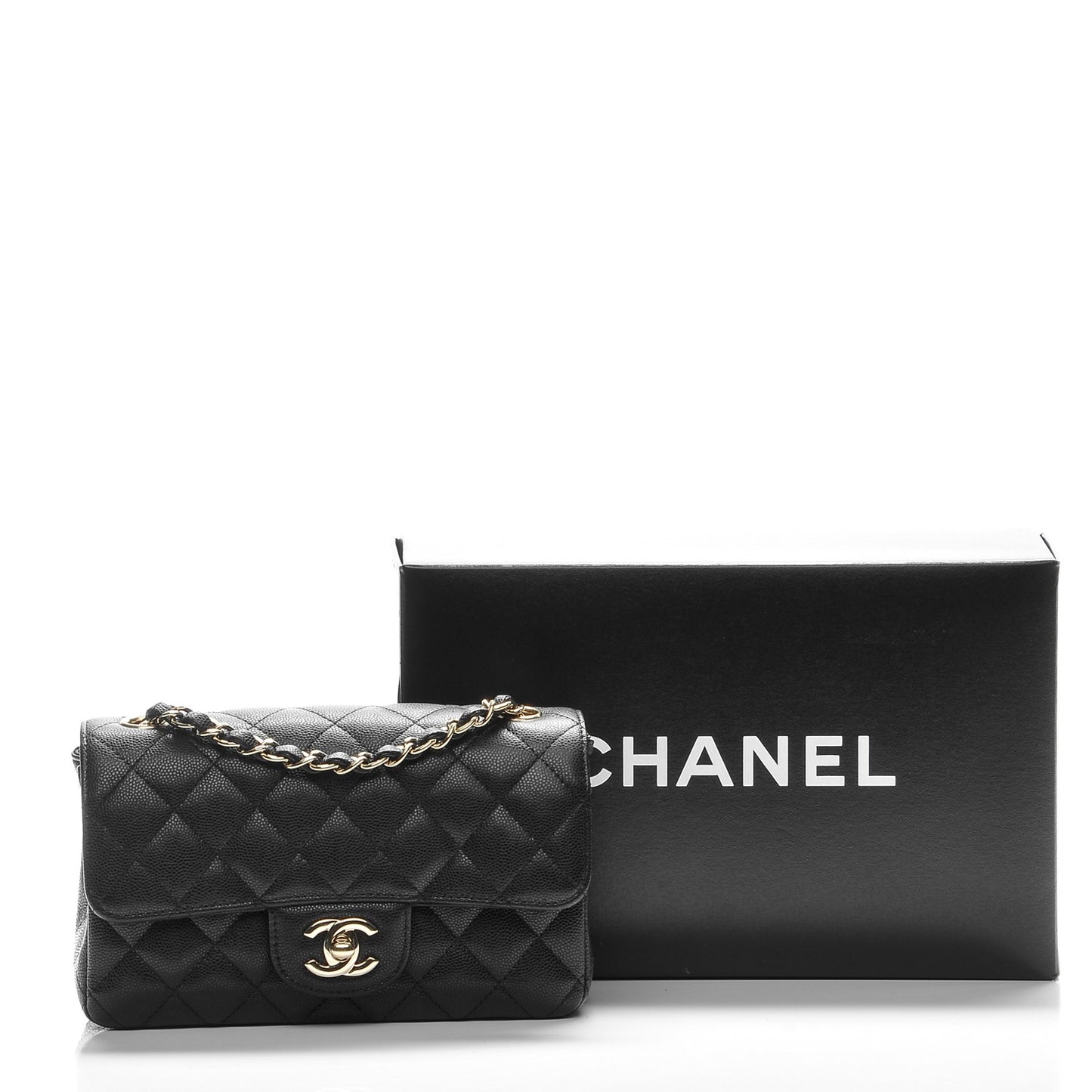 Caviar Quilted Mini Rectangular Flap Black