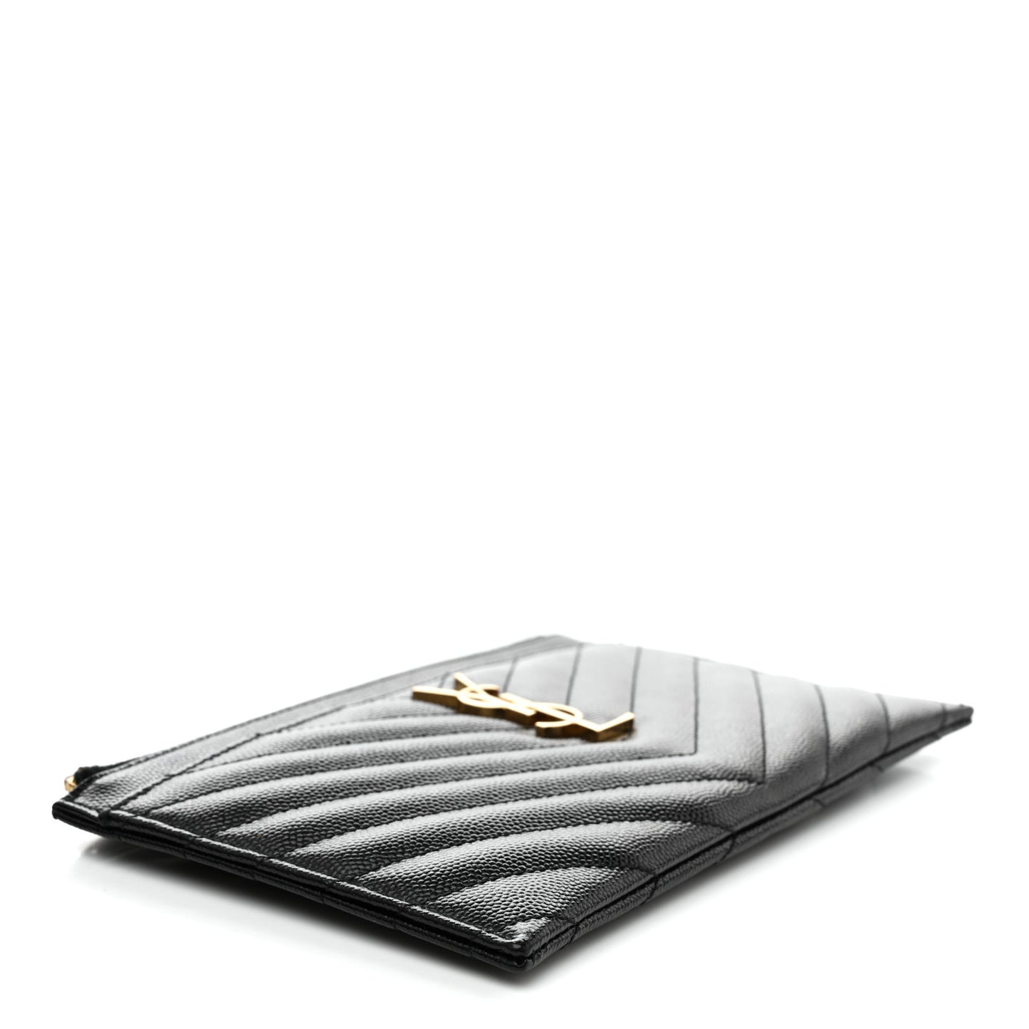 Grain De Poudre Chevron Monogram Bill Pouch Black