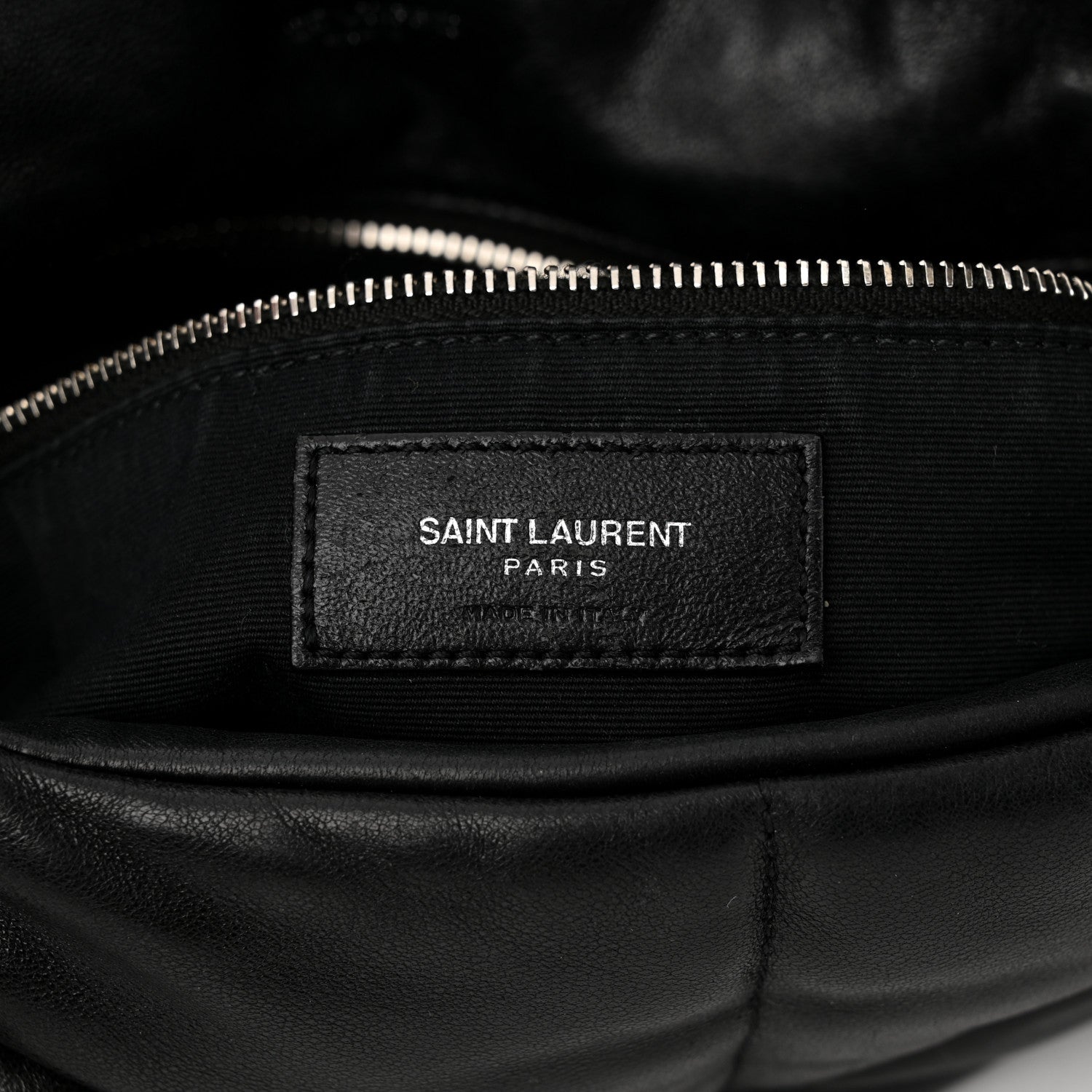 Saint Laurent Lambskin Quilted Medium Loulou Puffer Monogram Chain Satchel Black 6 of 12