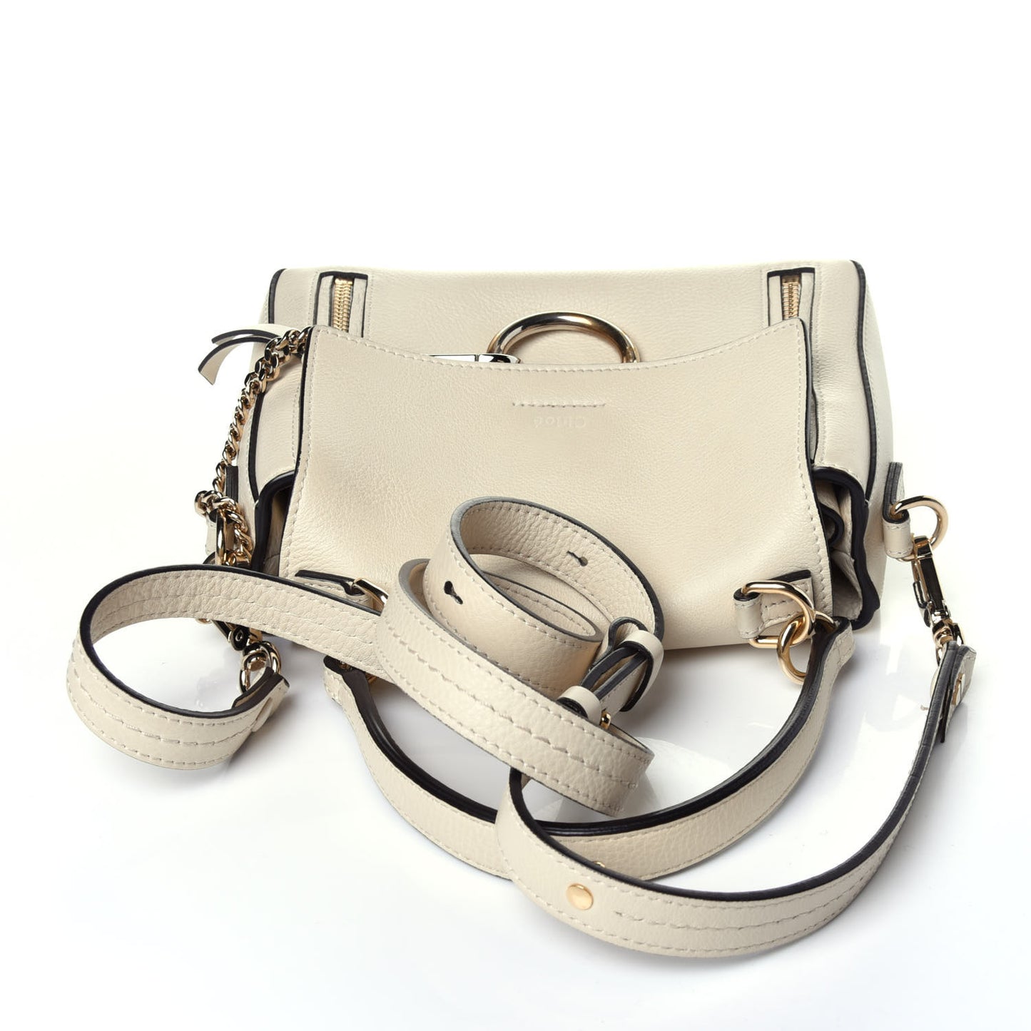 Calfskin Mini Faye Day Shoulder Bag Off White