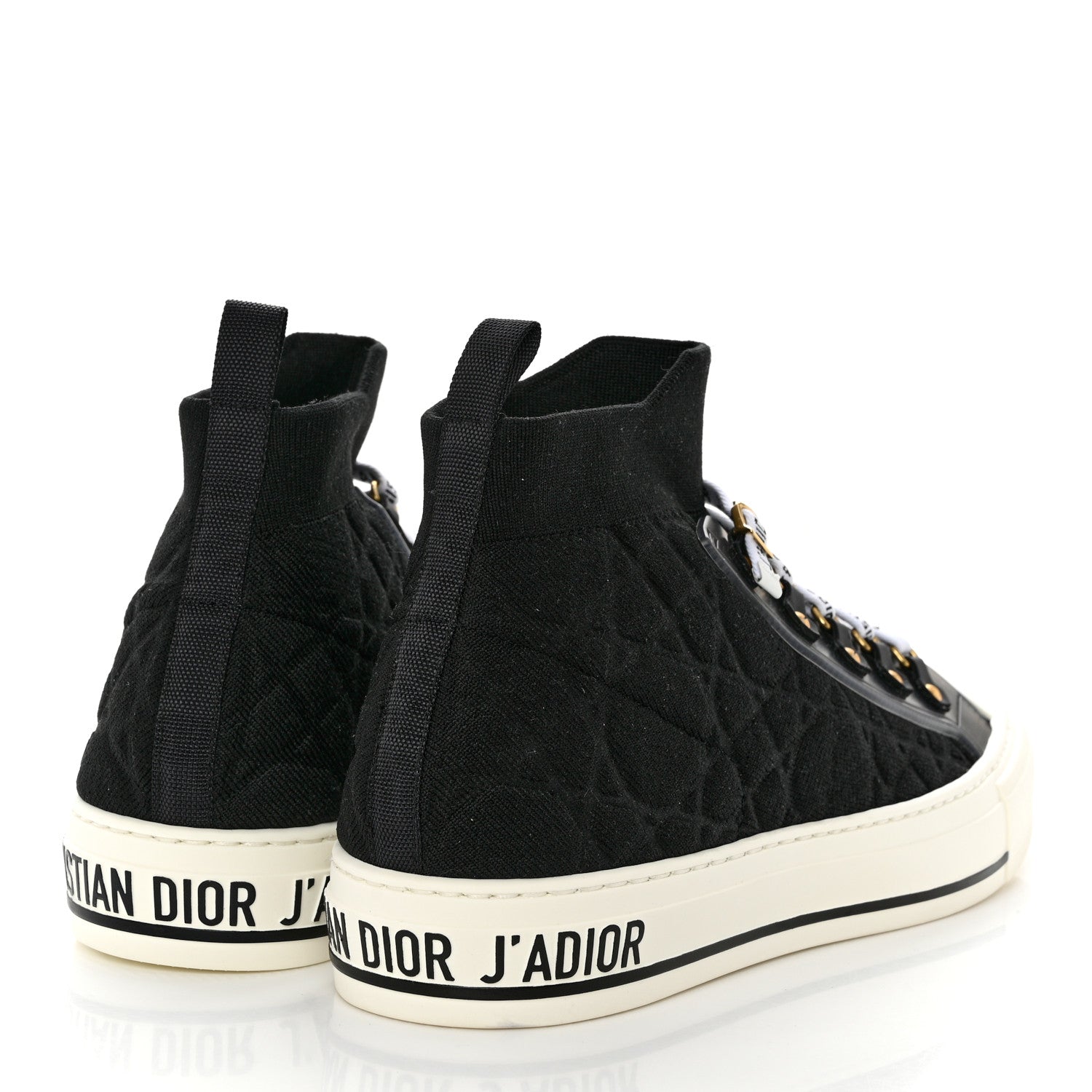 Christian Dior Technical Knit Calfskin Womens Walk'N'Dior High Top Sneaker 41 Black 4 of 7