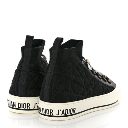 Christian Dior Technical Knit Calfskin Womens Walk'N'Dior High Top Sneaker 41 Black 4 of 7