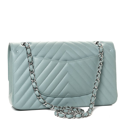 Chanel Calfskin Chevron Quilted Medium Double Flap Dark Green 3 of 11