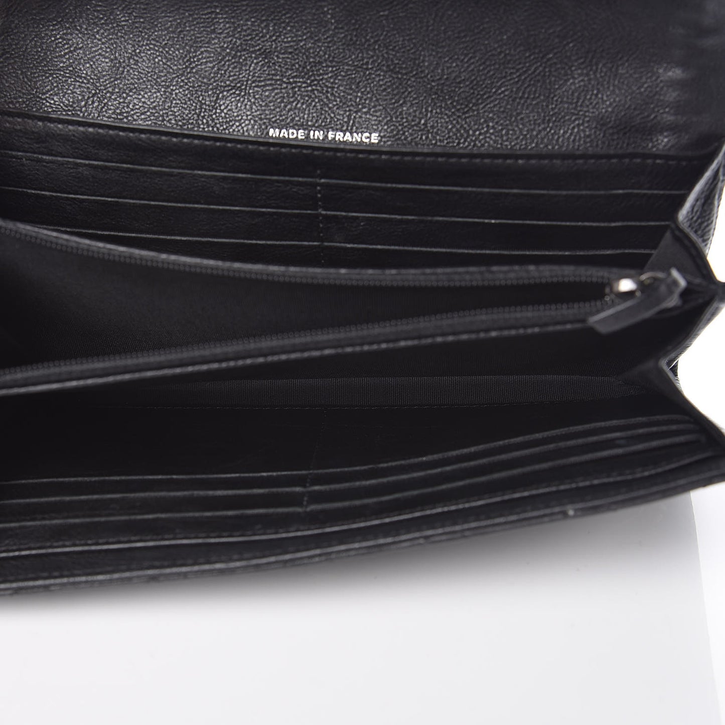 Calfskin Quilted Boy Chain Around Flap Wallet Black