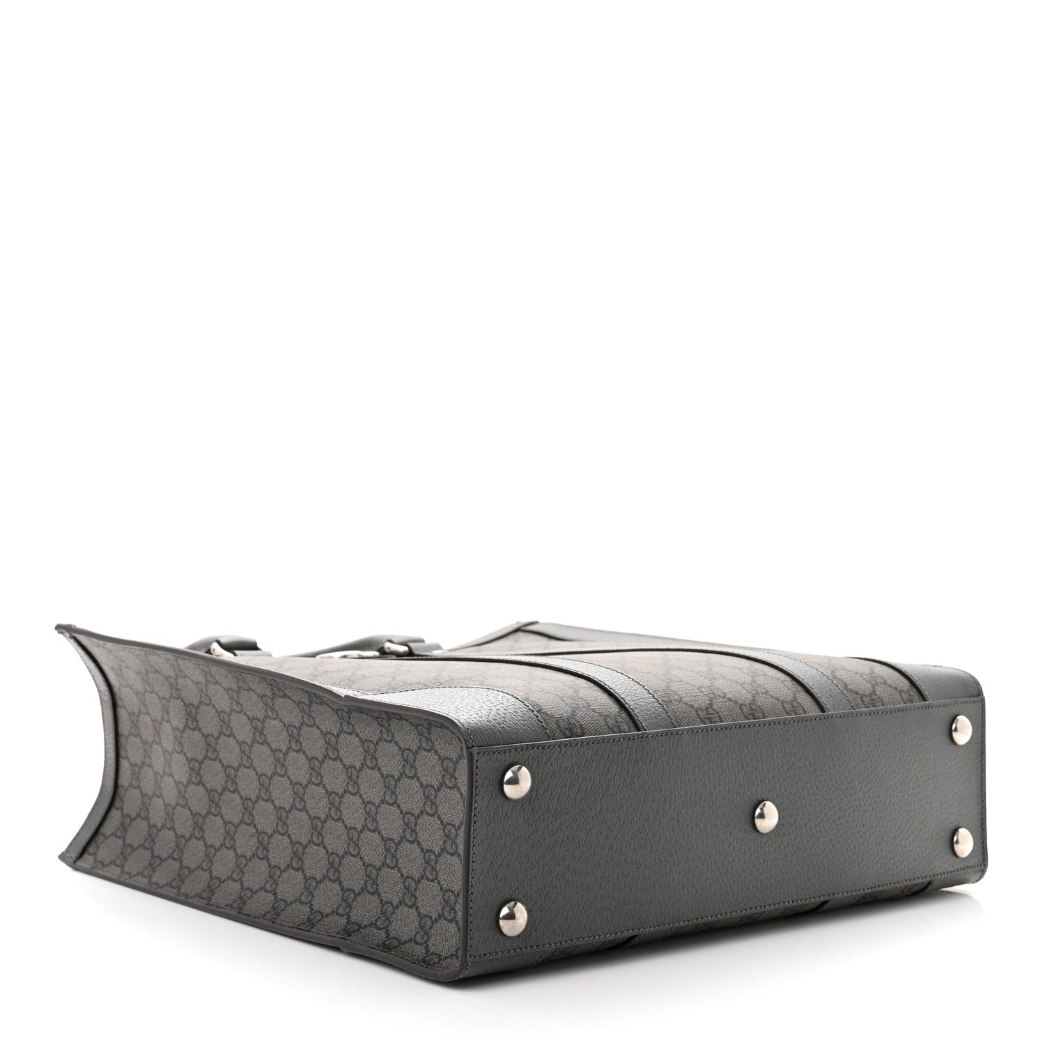 Gucci GG Supreme Monogram Textured Dollar Calfskin Medium Ophidia Tote Grey Black Graphite Grey 4 of 10