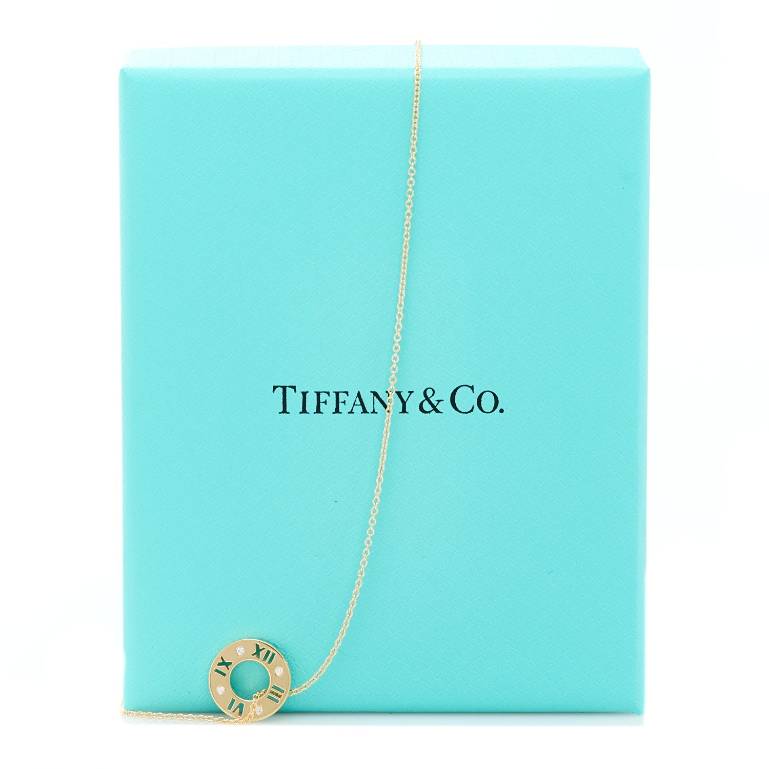 Tiffany 18K Yellow Gold Diamond Atlas Pierced Pendant Necklace 5 of 5