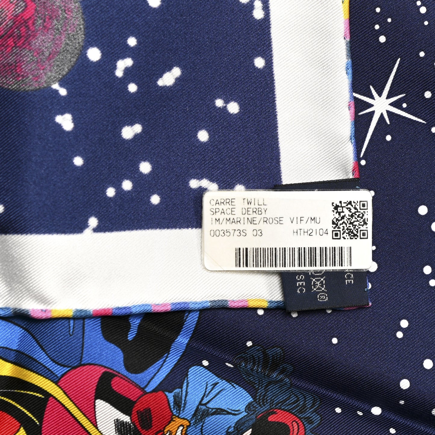 Silk Space Derby Scarf 90 Marine Rose Vif Multicolor