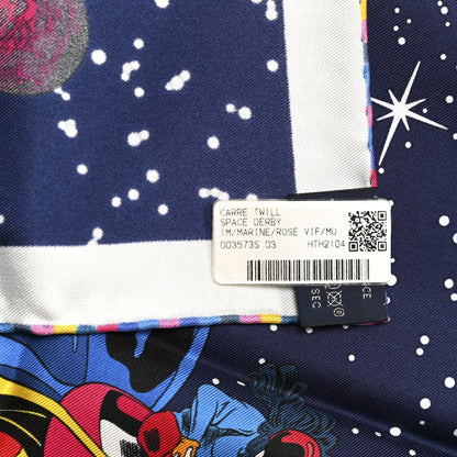 Hermes Silk Space Derby Scarf 90 Marine Rose Vif Multicolor 5 of 5