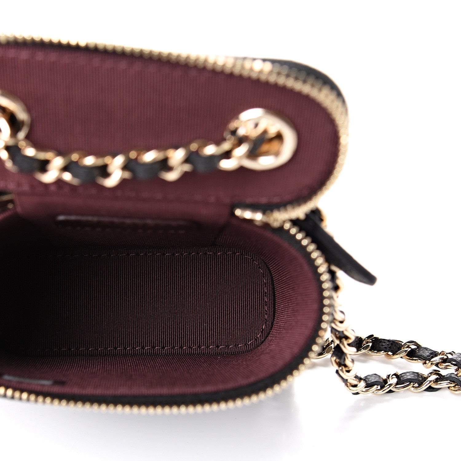 Chanel Caviar Quilted Small Vertical Coco Beauty Vanity Case With Chain Black 4 of 10