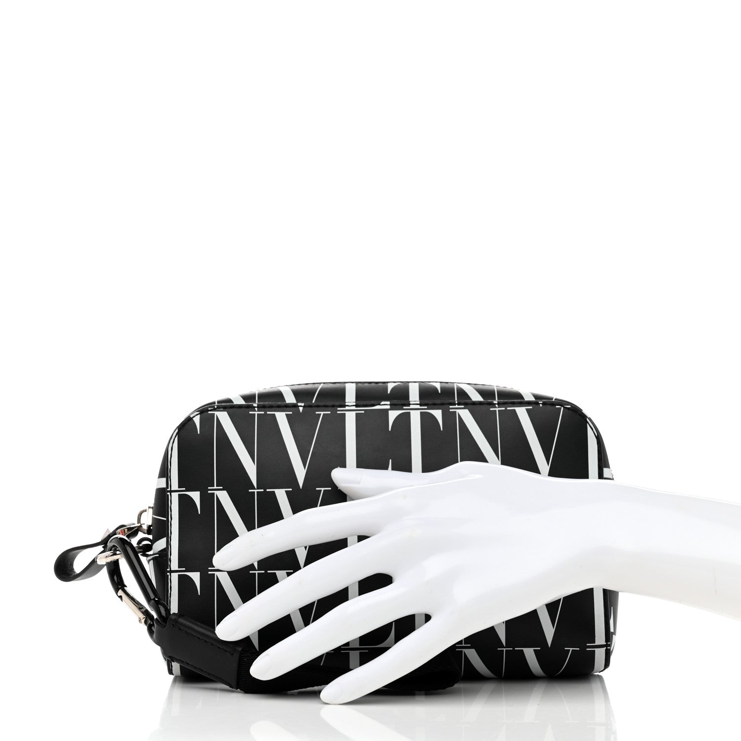 Valentino Garavani Calfskin VLTN Times Wash Bag Black White 2 of 6