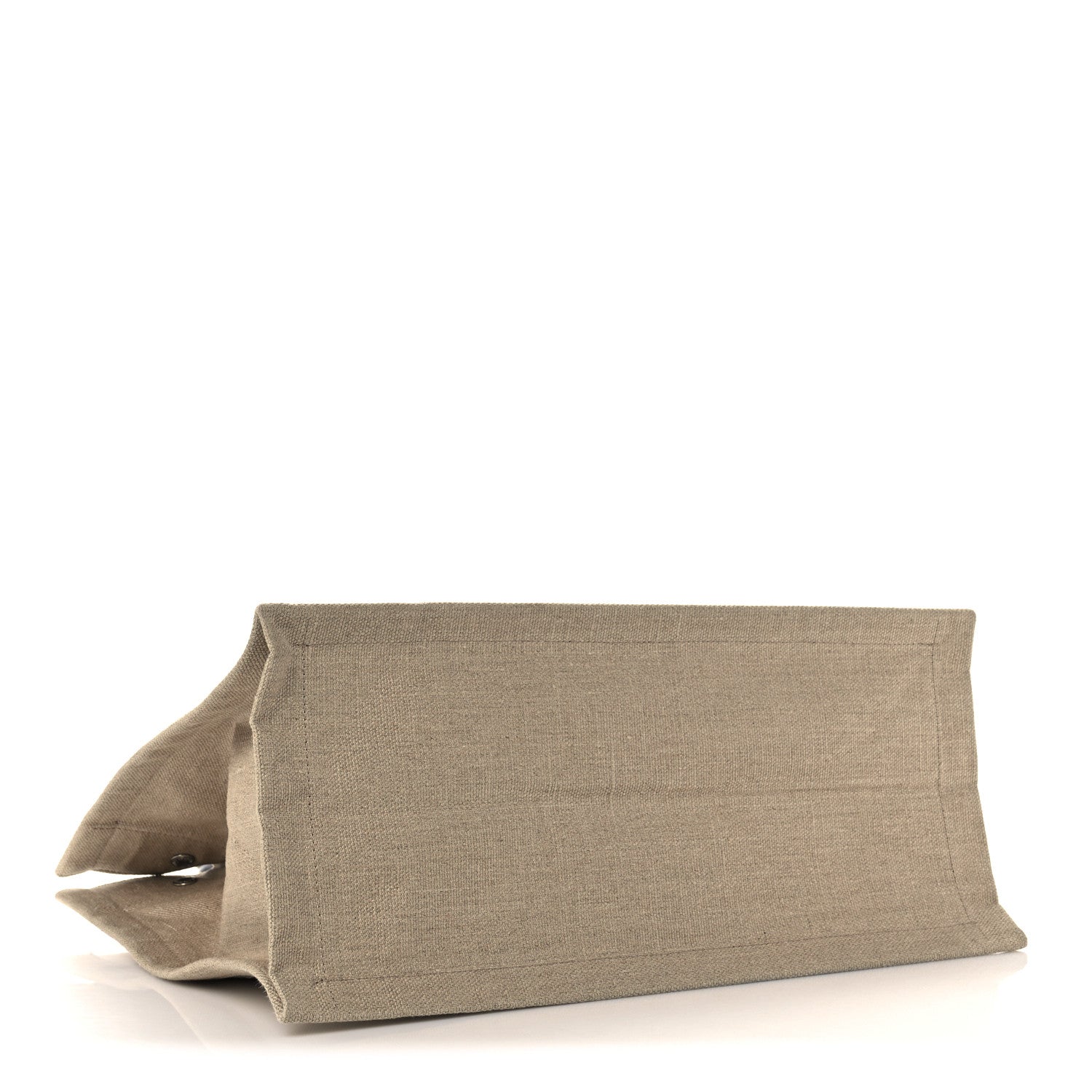Saint Laurent Linen Calfskin Small Rive Gauche Tote Greggio Natural 4 of 11