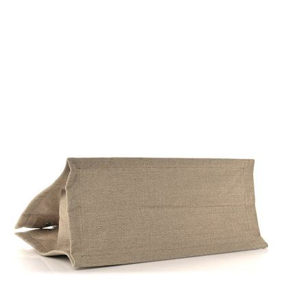 Saint Laurent Linen Calfskin Small Rive Gauche Tote Greggio Natural 4 of 11