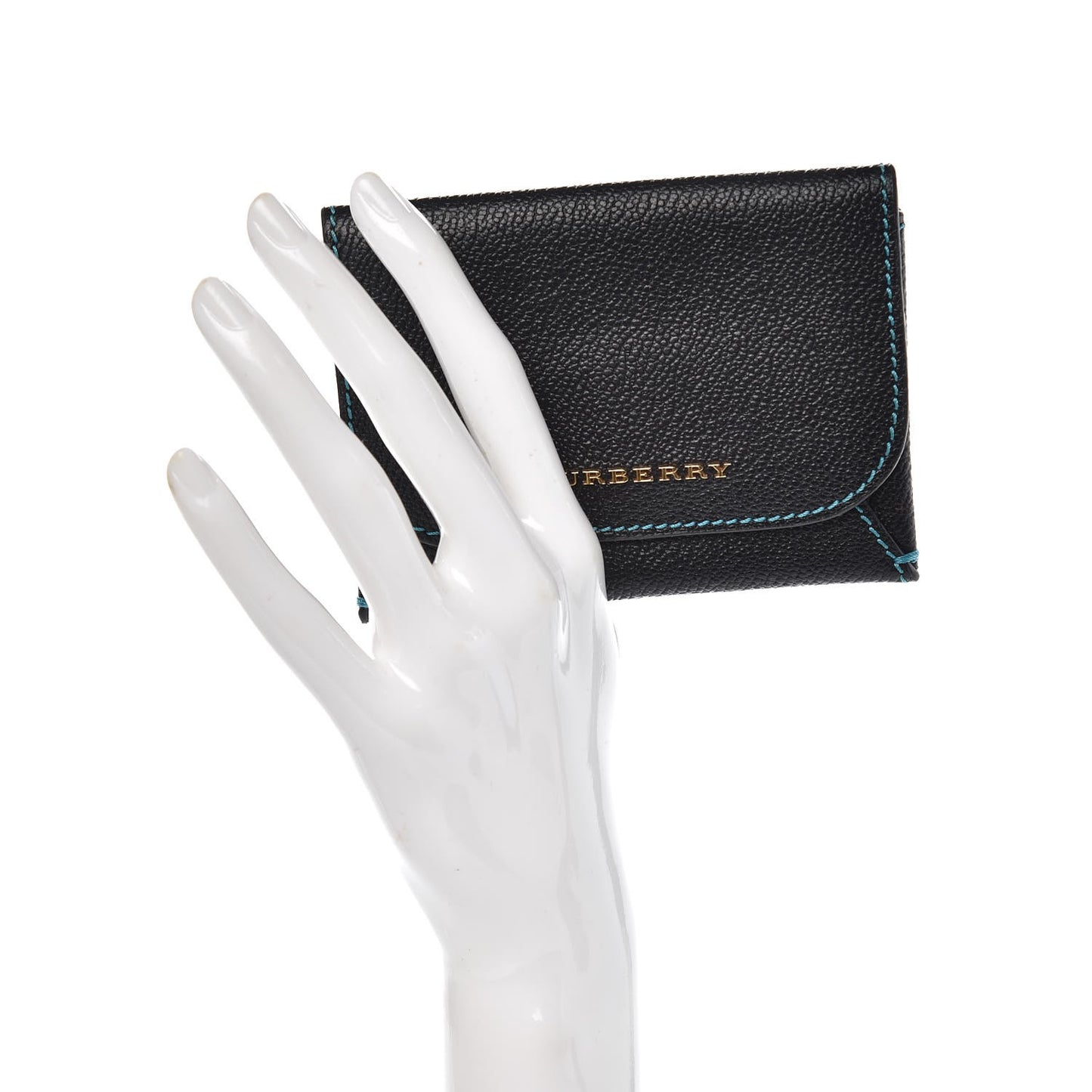 Grainy Calfskin Card Case Black