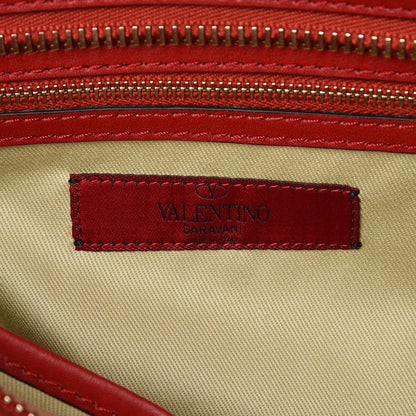 Valentino Garavani Vitello Rockstud Double Handle Tote Rosso Valentino 7 of 9