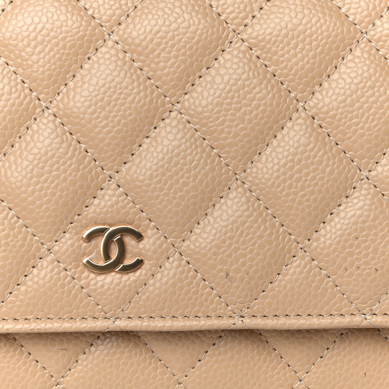 Chanel Caviar Quilted Wallet On Chain WOC Beige 13 of 16