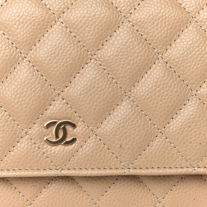 Chanel Caviar Quilted Wallet On Chain WOC Beige 13 of 16