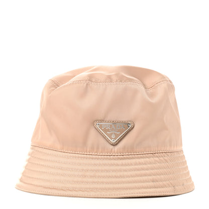 Prada Re-Nylon Metal Triangle Logo Womens Bucket Hat L Cammeo 5 of 11