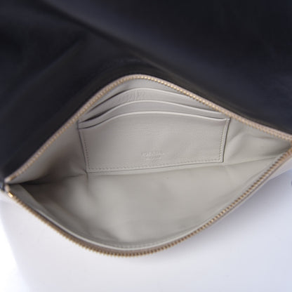 Prada Glace Calfskin Fold Over Clutch Black 6 of 9