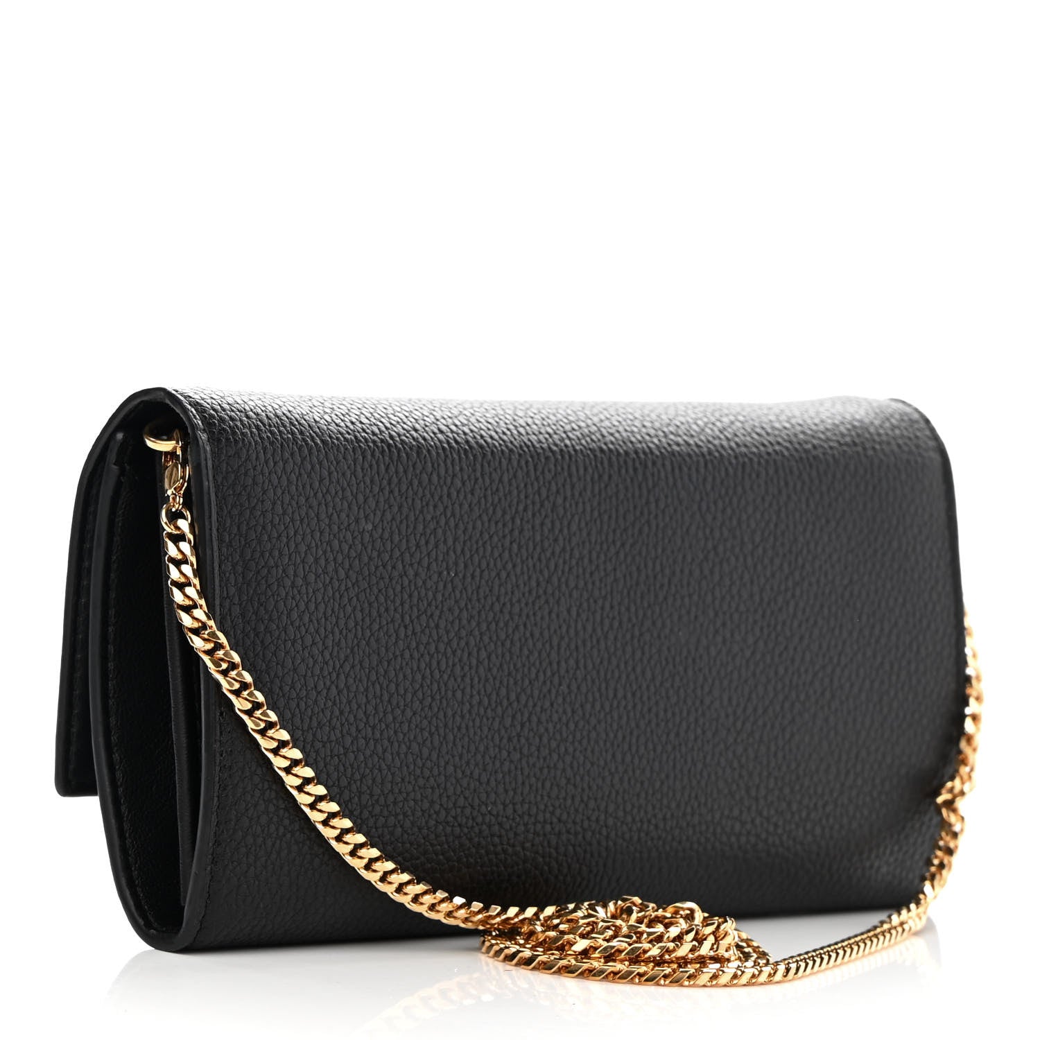 Alexander McQueen Pebbled Calfskin Skull Wallet on Chain Black 3 of 11