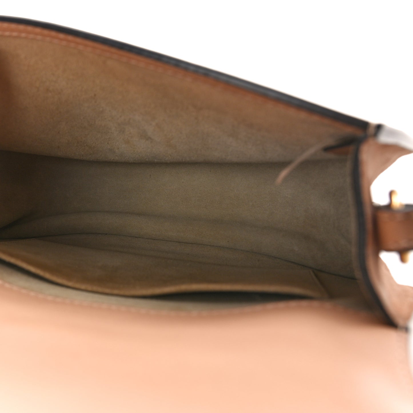 Calfskin Suede Medium Nile Bracelet Bag Biscotti Beige