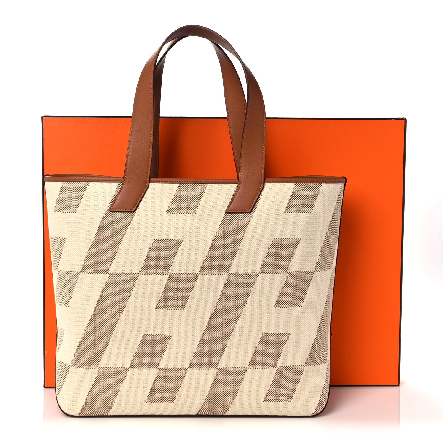 Hermes Swift H Canvas Cabas H En Biais 40 Ecru Naturel Gold 10 of 10