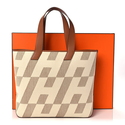 Hermes Swift H Canvas Cabas H En Biais 40 Ecru Naturel Gold 10 of 10