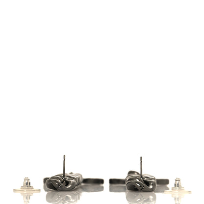 Chanel Metal CC Pick Drop Earrings Ruthenium 3 of 5