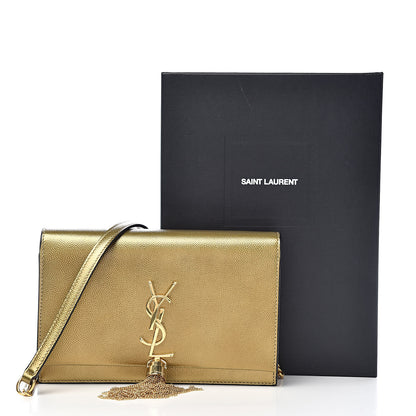 Saint Laurent Grain De Poudre Kate Monogram Tassel Chain Wallet Brome 11 of 11