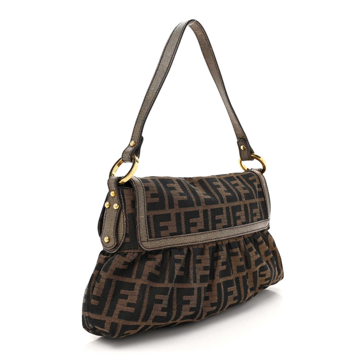 Fendi Zucca Small Chef Shoulder Bag Tobacco 3 of 12