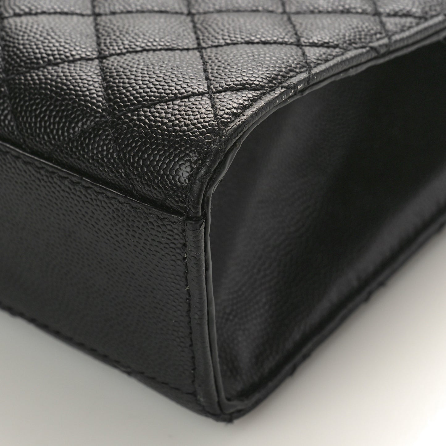 Grain De Poudre Textured Mixed Matelasse Large Triquilt Monogram Satchel Black