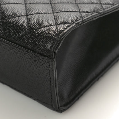 Saint Laurent Grain De Poudre Textured Mixed Matelasse Large Triquilt Monogram Satchel Black 8 of 9