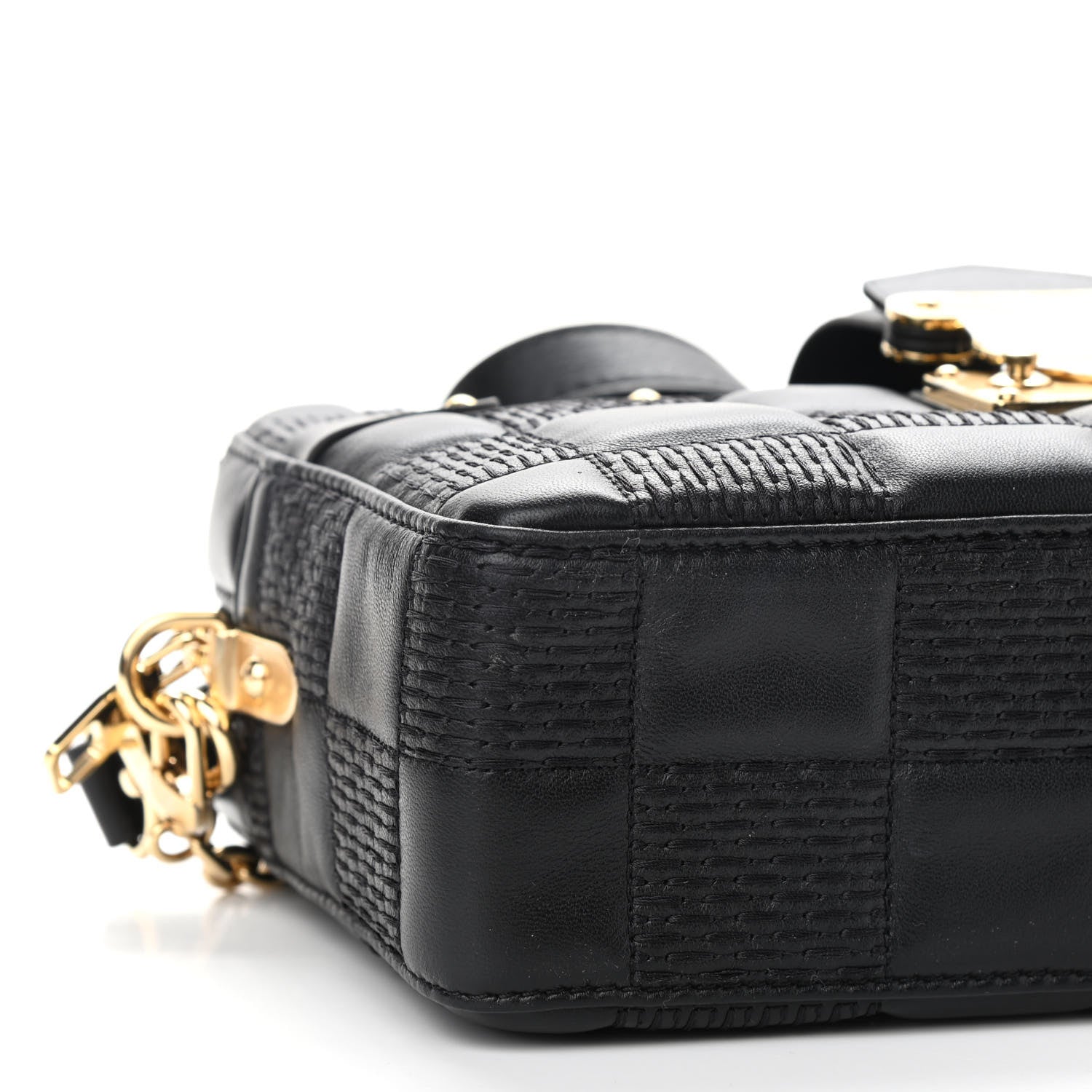 Louis Vuitton Lambskin Damier Quilt Troca MM Black 7 of 8