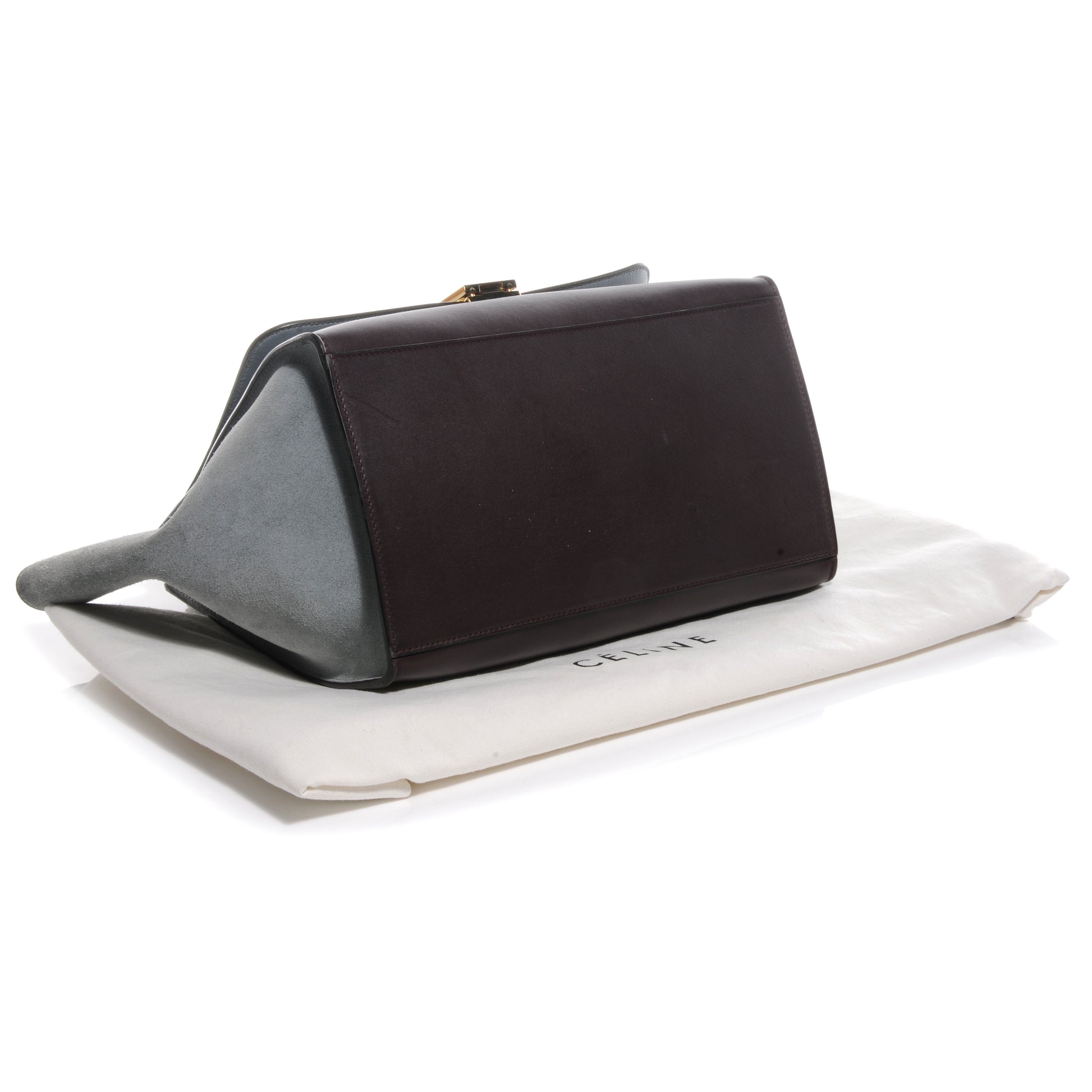 Celine Calfskin and Suede Small Tri-Color Trapeze Grey 4 of 9