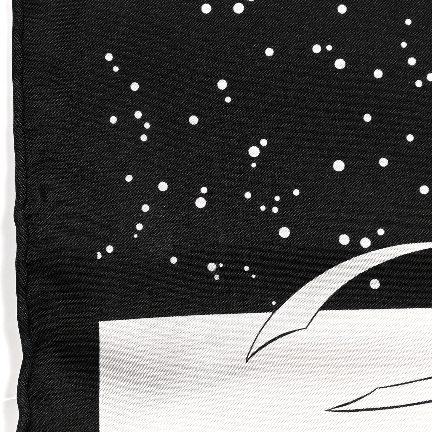 Silk Space Derby Muffler Black White
