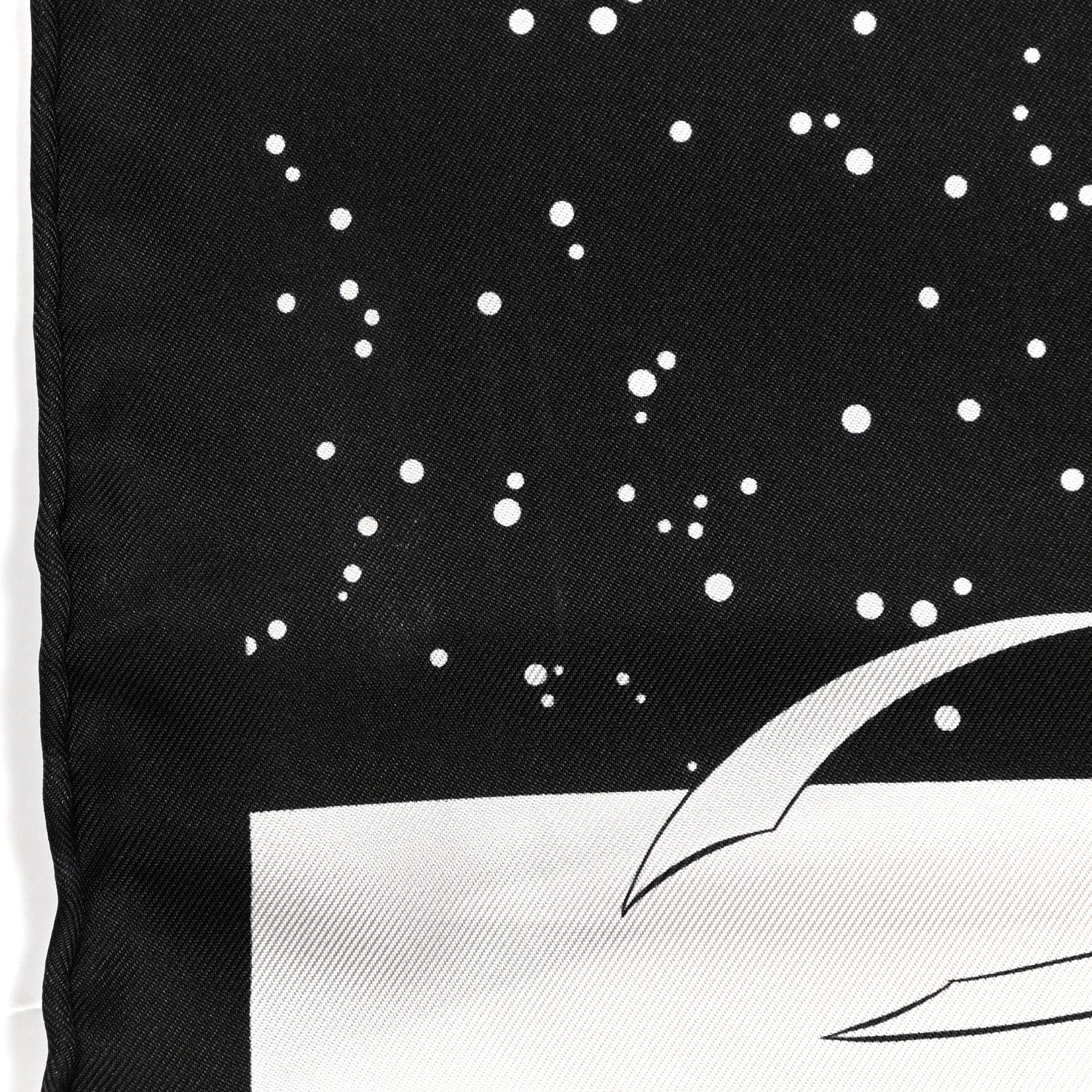 Hermes Silk Space Derby Muffler Black White 6 of 6