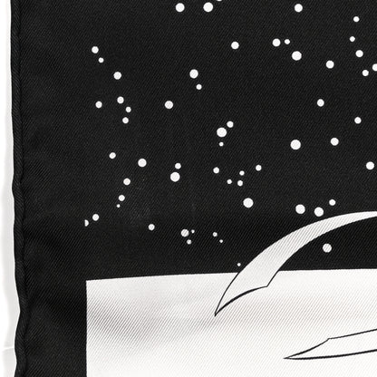 Hermes Silk Space Derby Muffler Black White 6 of 6